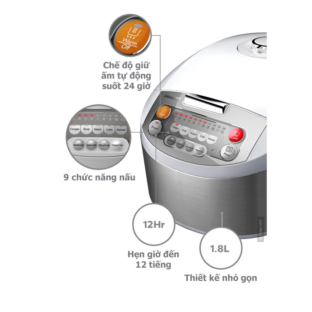 [HCM]Nồi cơm điện Philips HD3038 Hàng chính hãng