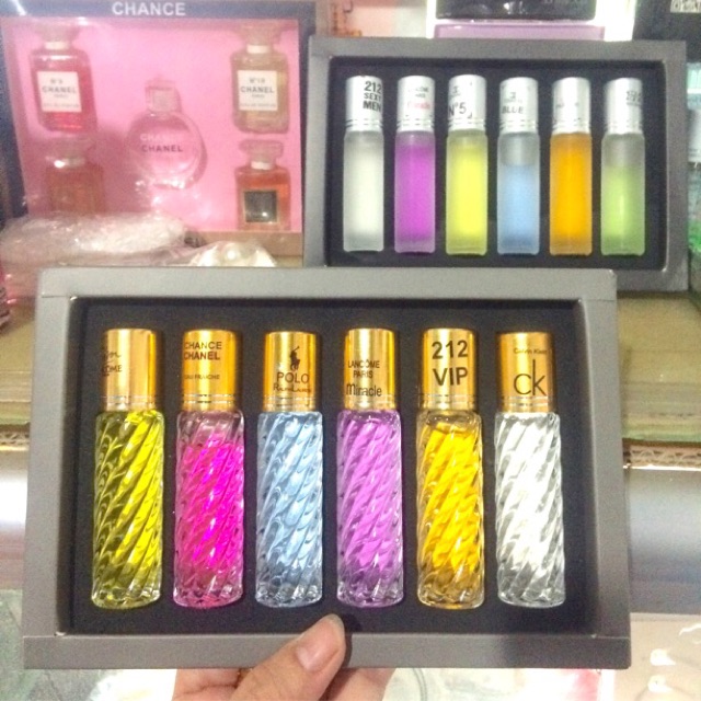 Hộp 6 Chai Nước Hoa Mini Dạng Lăn 6ml
