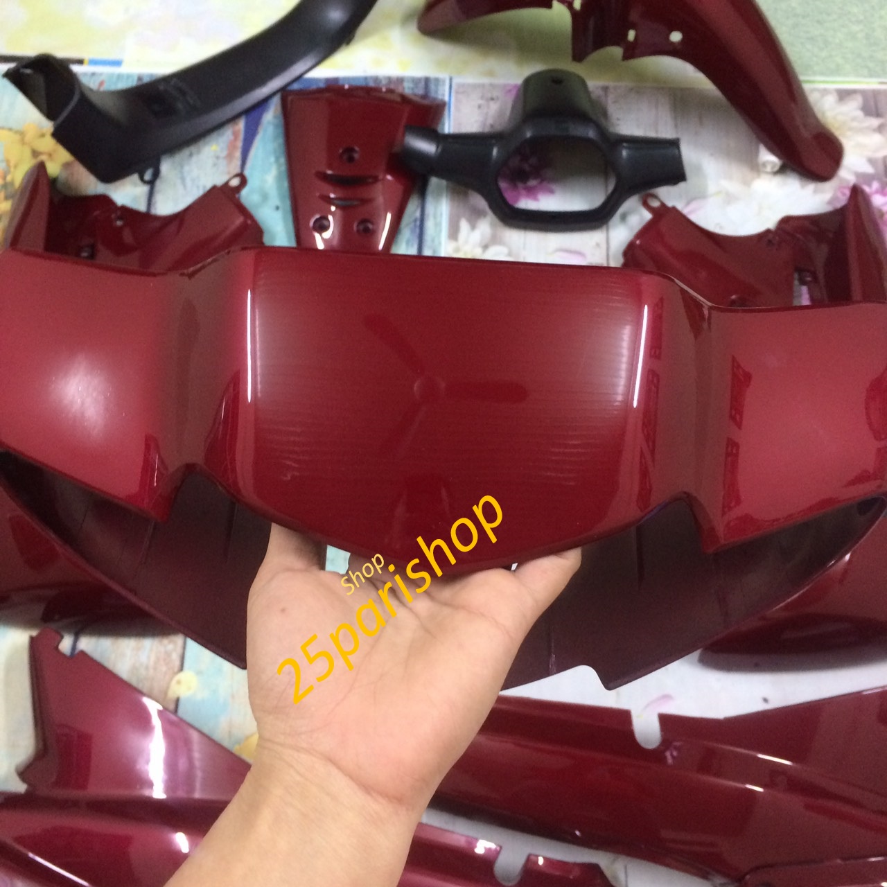 ( TẶNG TEM ) Dàn áo xe Wave nhỏ 110 - Alpha 110  - ZX - wave 110 đời xe 1997 đến 2005 màu Đô Mận, nhựa nguyên sinh ABS LOẠI 1