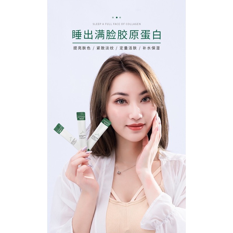 12 Mặt nạ ngủ thạch Collagen YANJIAYI giúp nâng cơ mặt bổ sung collagen