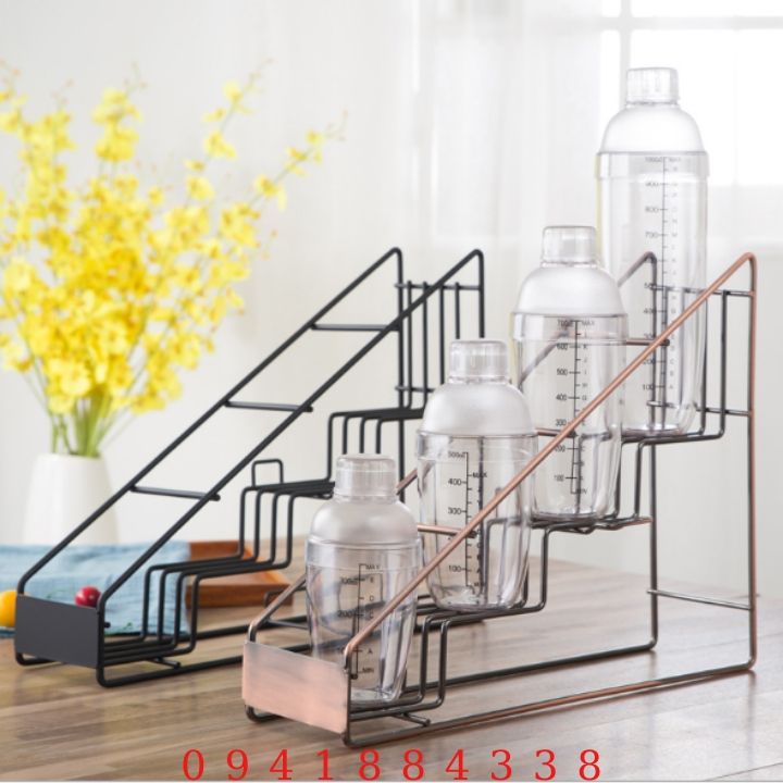 Kệ Sắt Đựng Siro 4 Ngăn, Giá Đựng Chai Siro