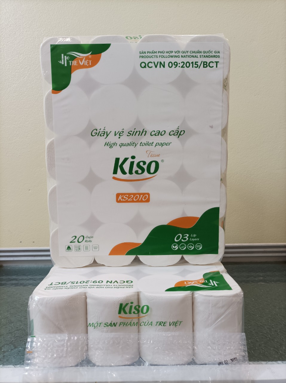BỊCH 20 Cuộn, Giấy vệ sinh cao cấp KISO 20 cuộn KS2010 (1kg)