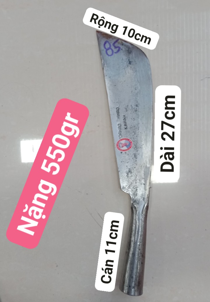 Dao yếm cán sắt màu đen trắng - 490 gr