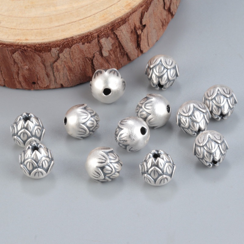[S925] Charm bạc 3D - hoa sen - MH808