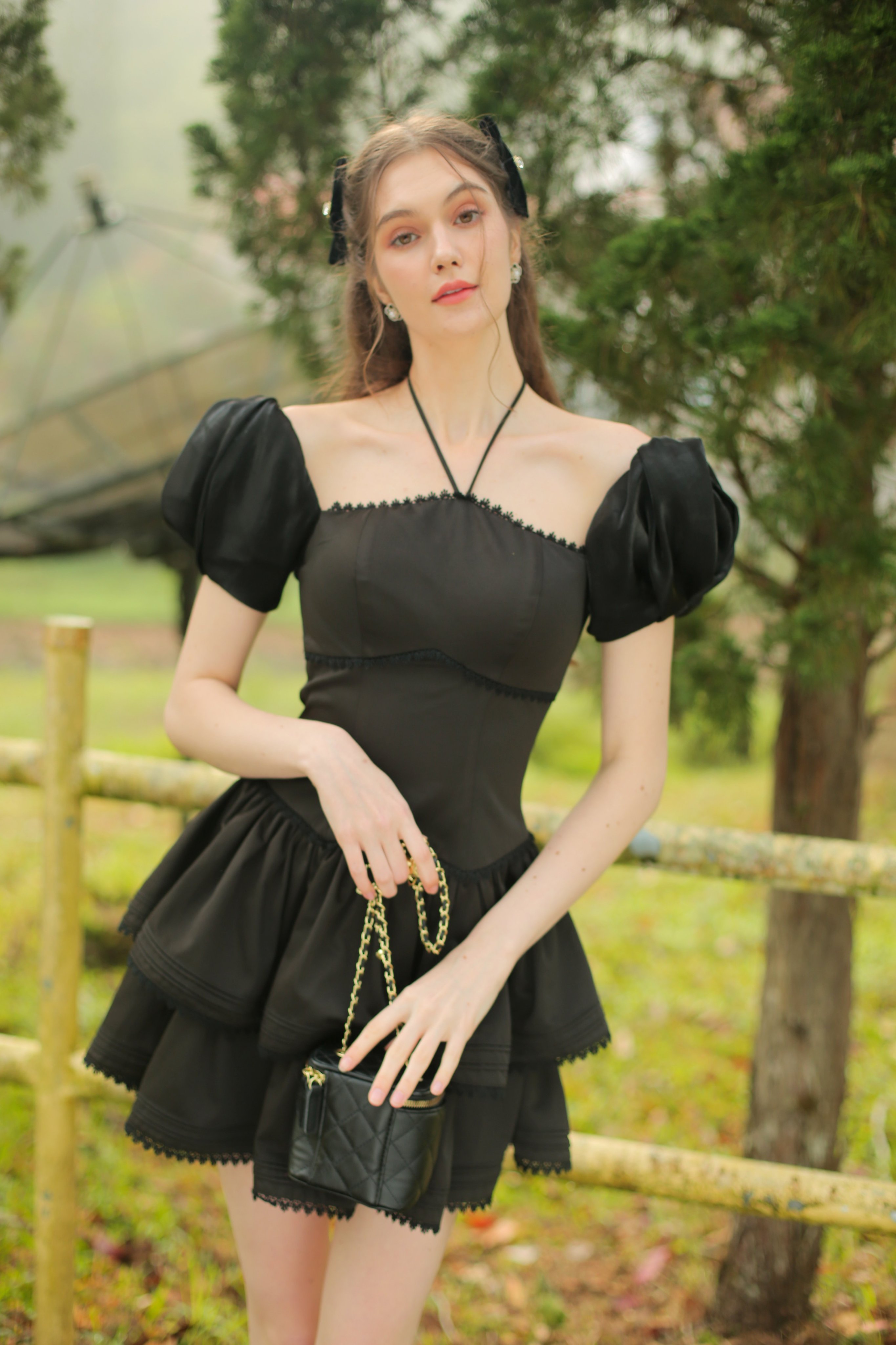 SÒ VINTAGE - ISABEL Đầm tay hoa dáng xòe