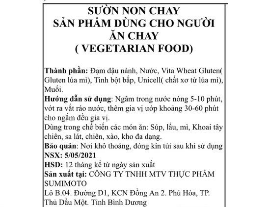 1kg Sườn non chay (loại dày)