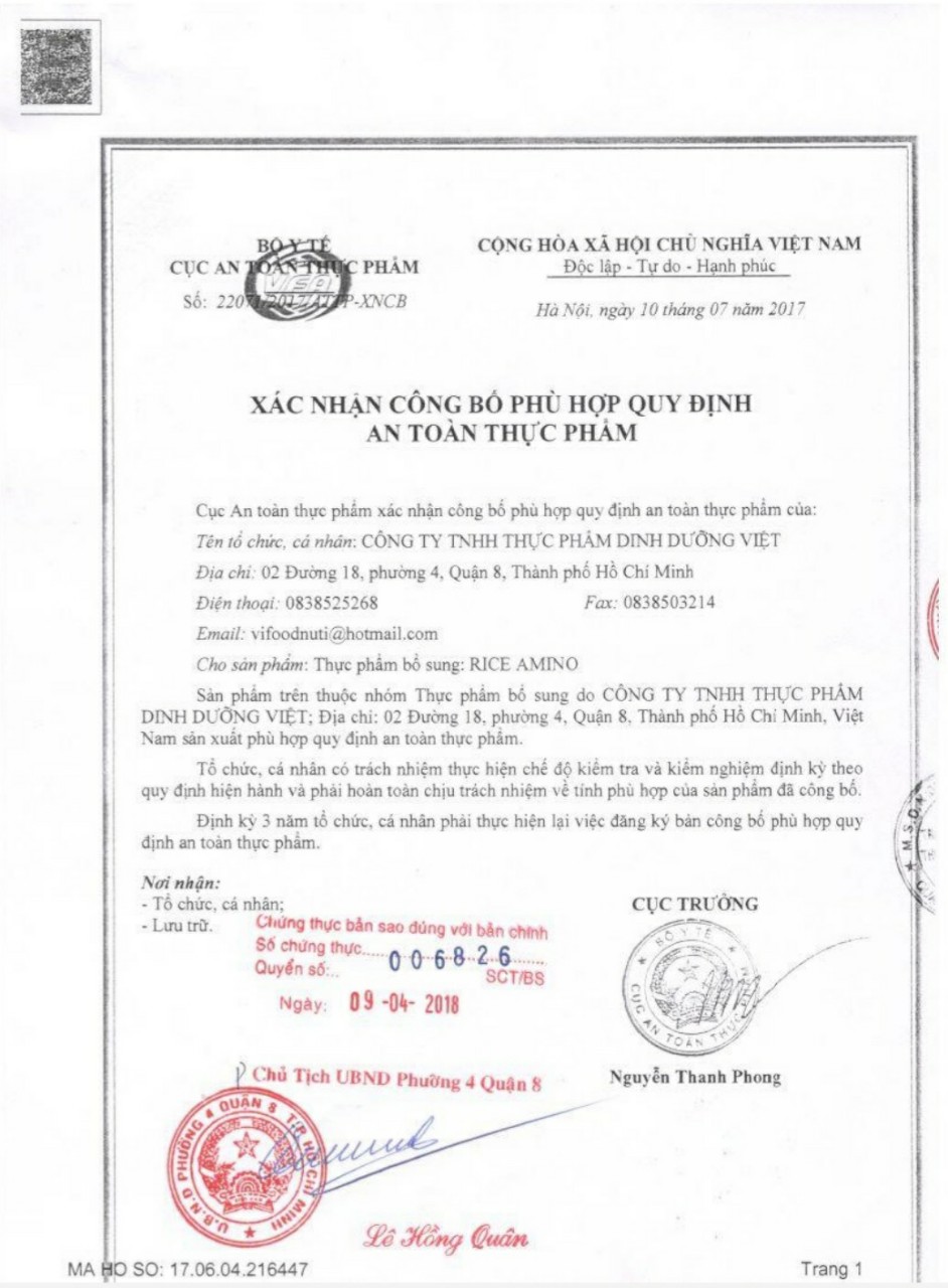 Thực phẩm bổ sung đạm: Amino Rice
