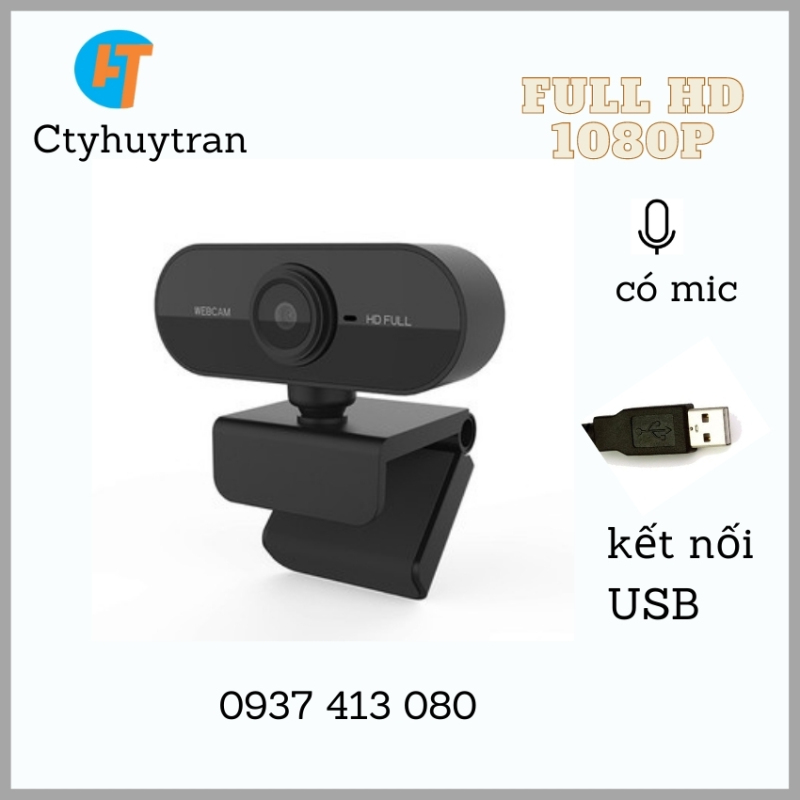 Bảng giá Webcam có mic cổng USB độ phân giải full HD 1080P chuyên dùng cho máy tính bàn, Laptop học online, họp trực tuyến độ phù hợp với học sinh, sinh viên, văn phòng {thuongcamera} Phong Vũ