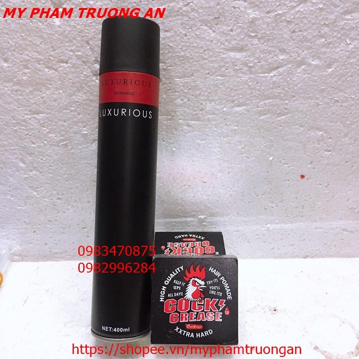 Combo Gôm Sáp Con Gà Cock Crease và Gôm Xịt Tóc