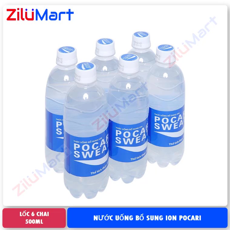 Nước khoáng i-on Pocari Sweat (lốc 6 chai) loại 500ml