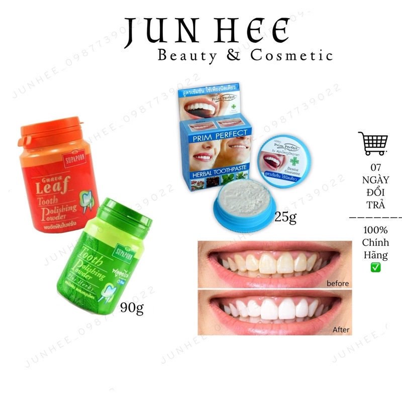 [ JUNHEE_AUTH ] Kem trắng răng thảo mộc PRIM PERFECT HERBAL TOOTHPASTE & SUPAPORN