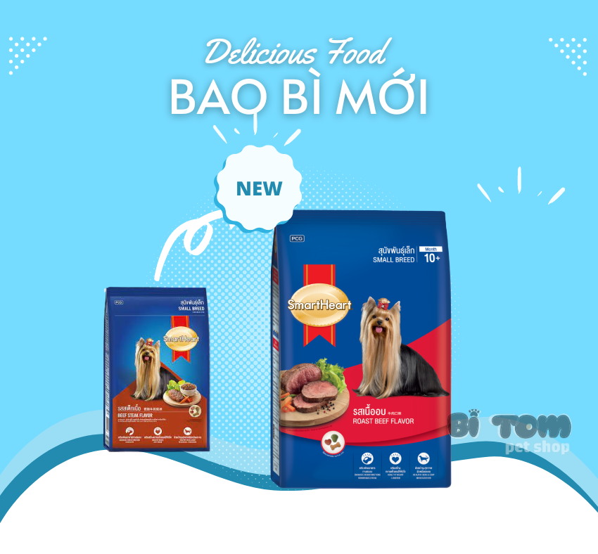 Thức ăn cho giống chó nhỏ Smartheart Small Breeds Roast Beef Flavor