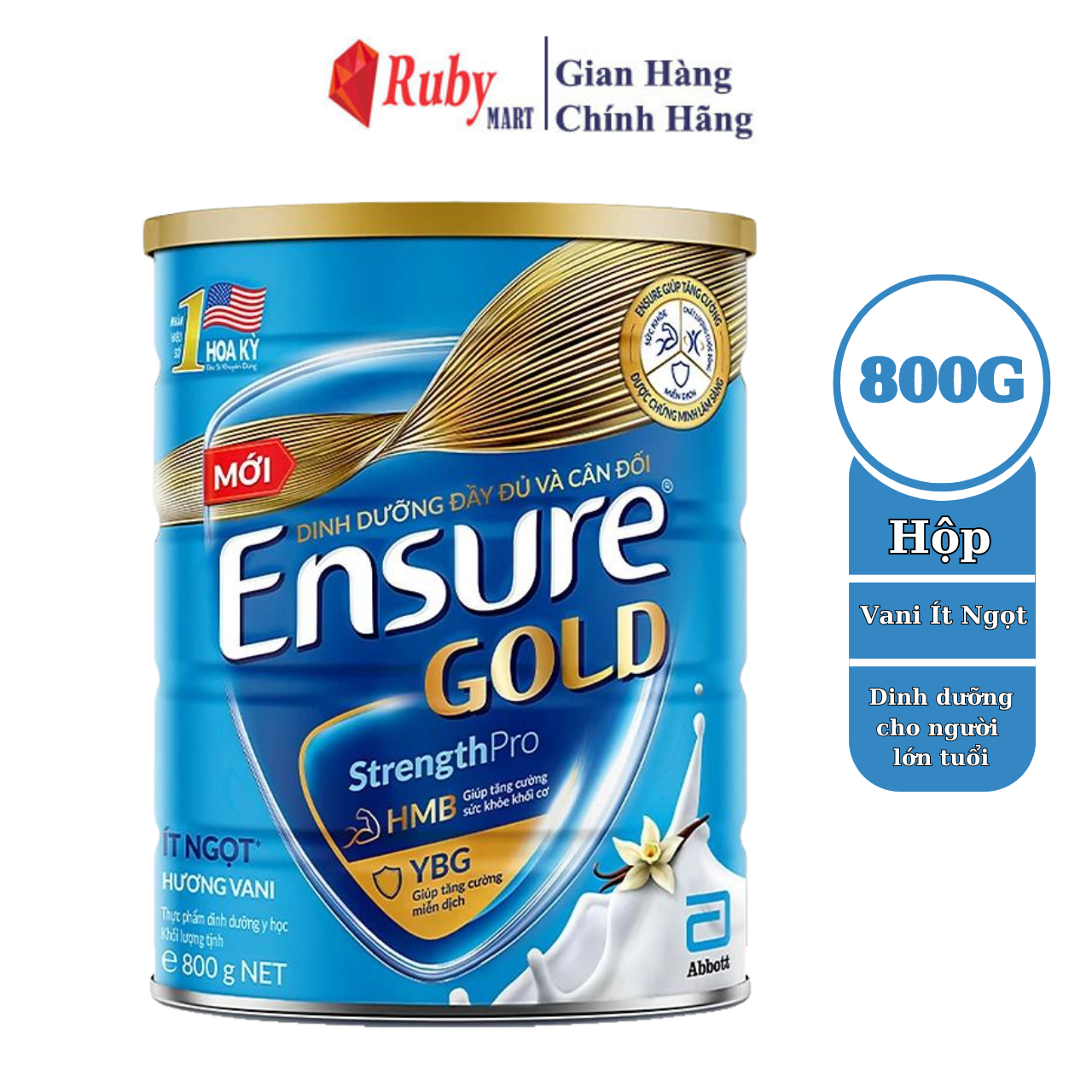 Ensure gold Abbott milk powder low-sweet vanilla 800g
