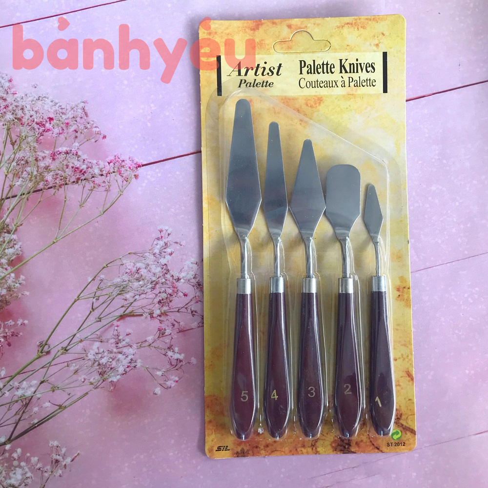 Bộ 5 dụng cụ chà láng trang trí bánh mini