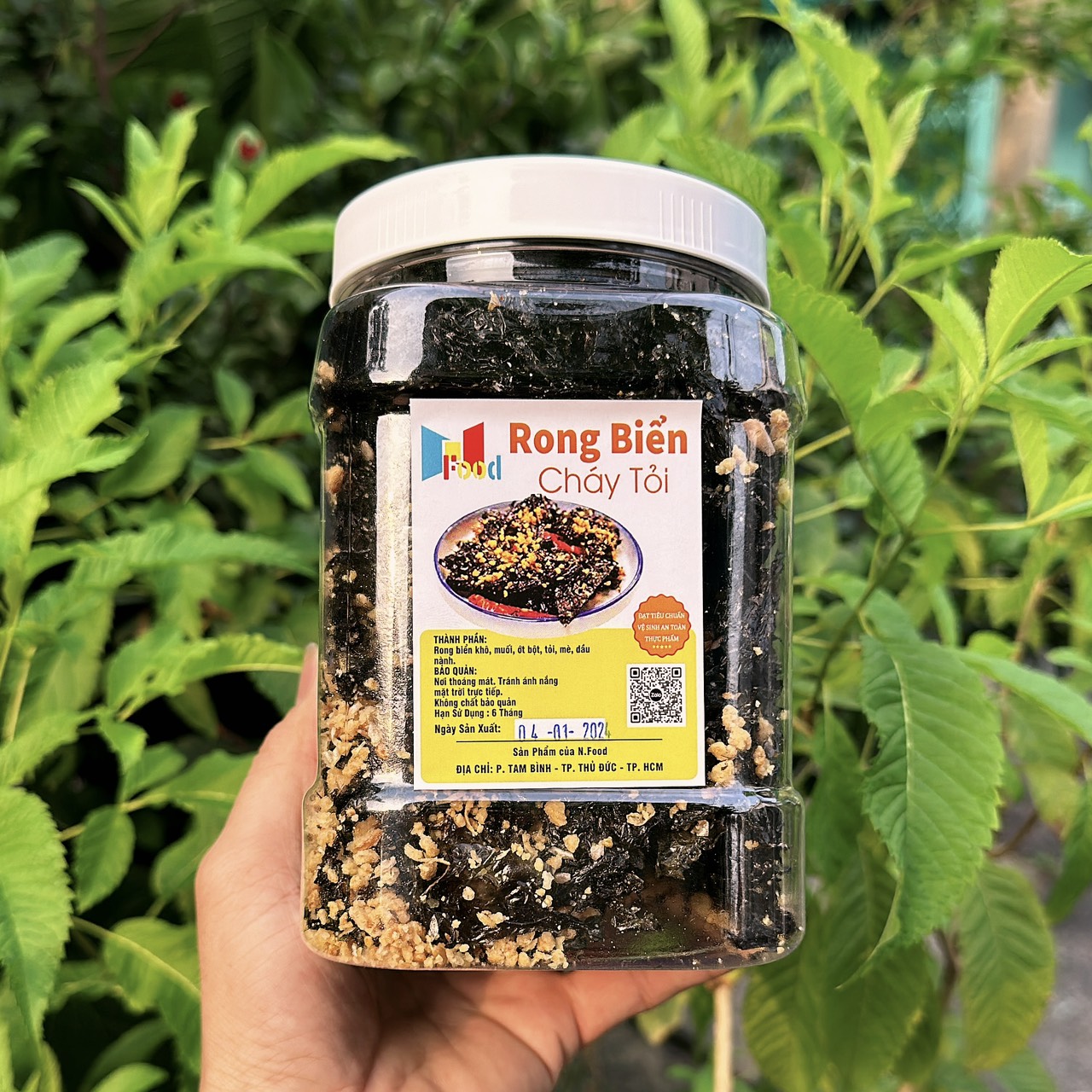 Rong Biển Cháy Tỏi Lon Pet 200gram - rong biển sấy Giòn Đặc biệt