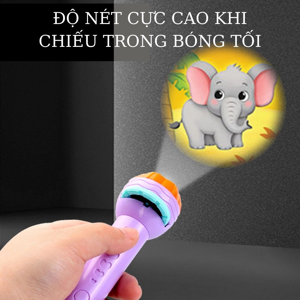 Đèn pin chiếu hình cho bé 24 hình động vật sắc nét