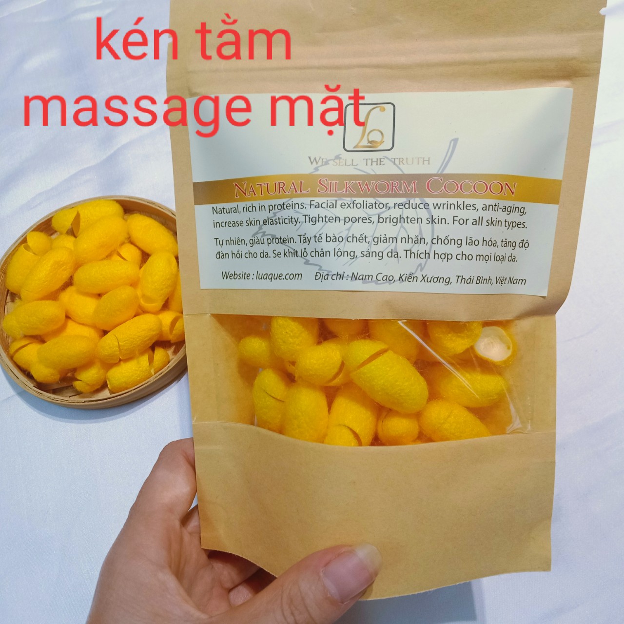 Kén tơ tằm rửa mặt (30 kén)