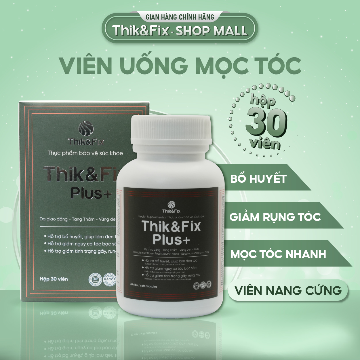Viên uống mọc tóc thảo dược TKIK&FIX (30 viên nang/hộp)