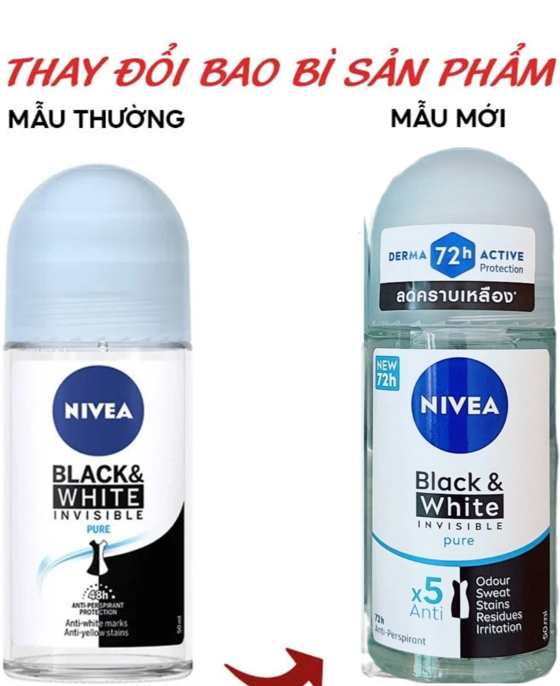 [HCM]Lăn khử mùi Nivea Invisible For Black & White 50ml - NỮ