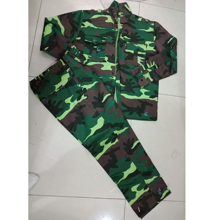 Blue camouflage work set, thick burlap work safety clothes ..