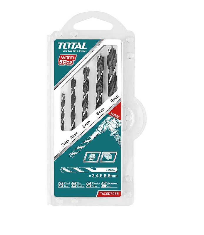 Bộ mũi khoan gỗ 5 chi tiết Total TACSD7055