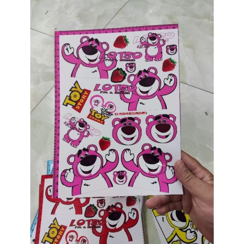 Combo Nguyên Tấm Decal Gấu Dâu Losto Mini