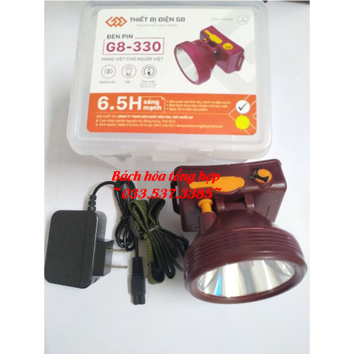 Đèn pin đội đầu, đèn pin sạc điện, đèn pin mini siêu sáng G8 330