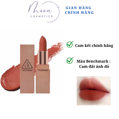 Son 3CE Matte Lip Color Màu 227 Benchmark : Cam Đất