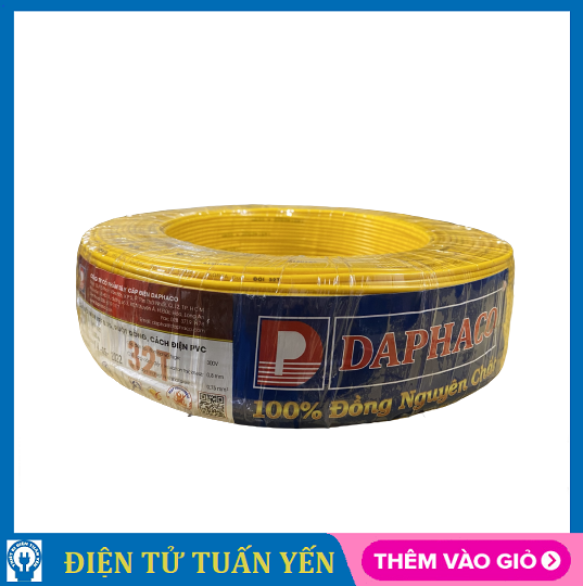 Dây điện đôi Daphaco 2x32 lõi đồng nguyên chất, vỏ bọc nhựa PVC cao cấp cuộn 100 mét - Hàng chính hãng