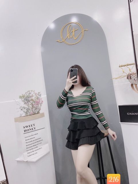 Chân váy ngắn 3 tầng có quần trong, chân váy xòe ngắn dáng tiểu thư