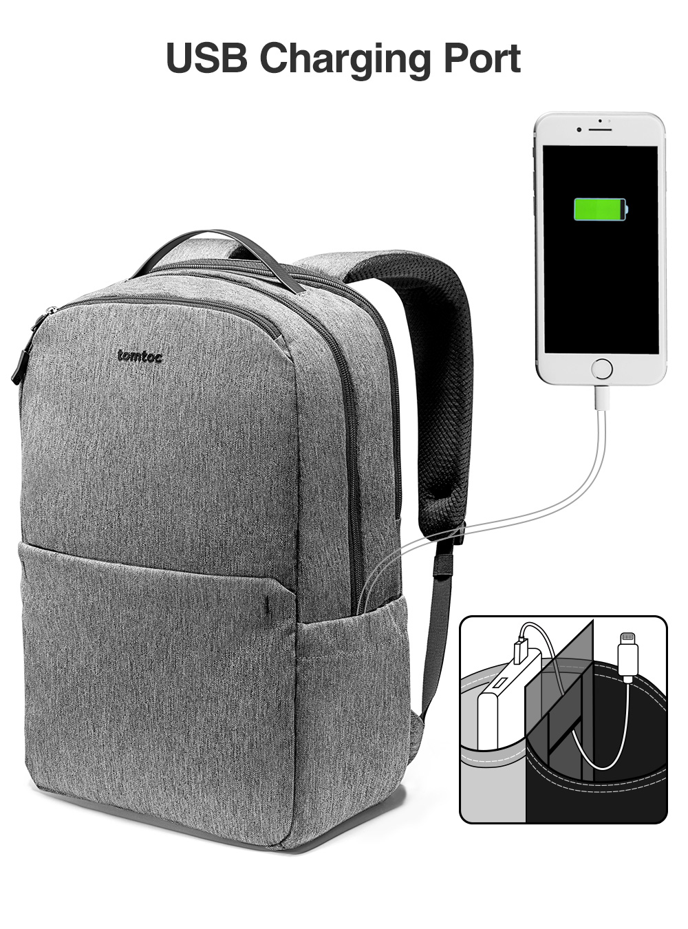 BALO TOMTOC (USA) A80 CASUAL SCHOOL FOR ULTRABOOK 15.6 inch GRAY