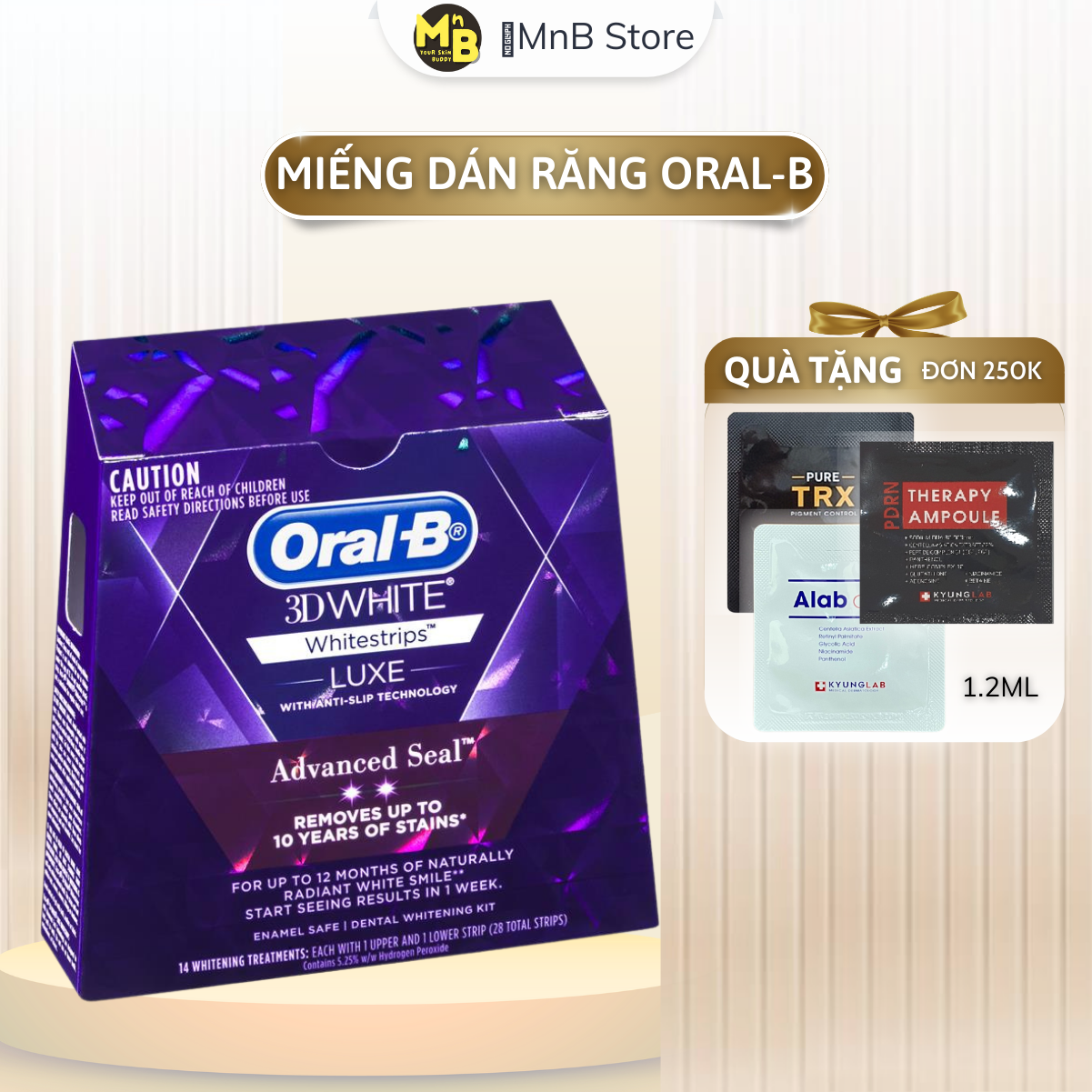 Miếng dán trắng răng OralB 3D White Whitestrips (miếng lẻ)