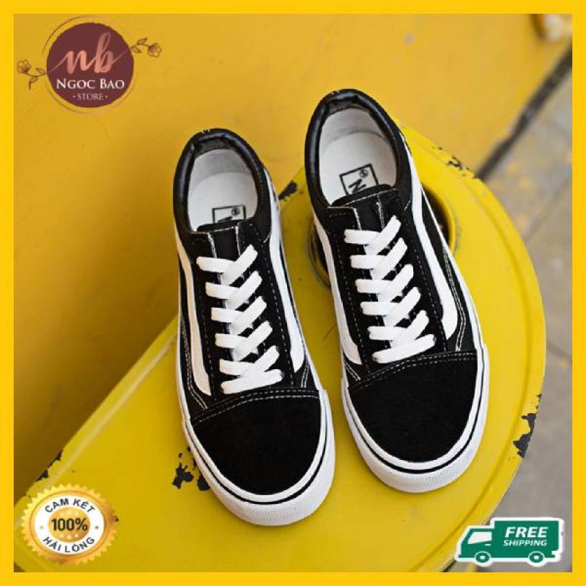 (Hàng VNXK- Video thật) Giày vải thể thao nam nữ đen trắng siêu bền đẹp NgocBao Store, Giày đôi nam nữ sneaker luôn hot giá rẻ
