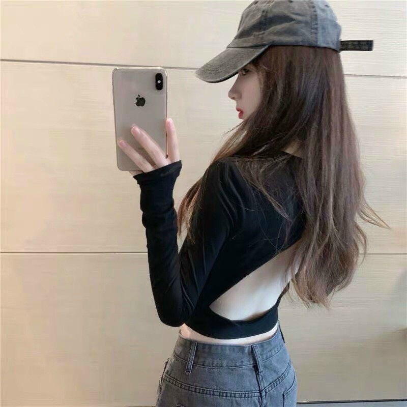 Áo thun nữ dài tay hở lưng - DUSKY