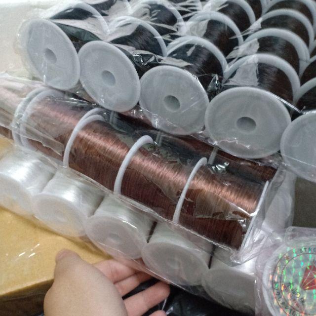 [HCM]Cước tơ dẹt xỏ vòng chuỗi hạt đá phong thuỷ 100m