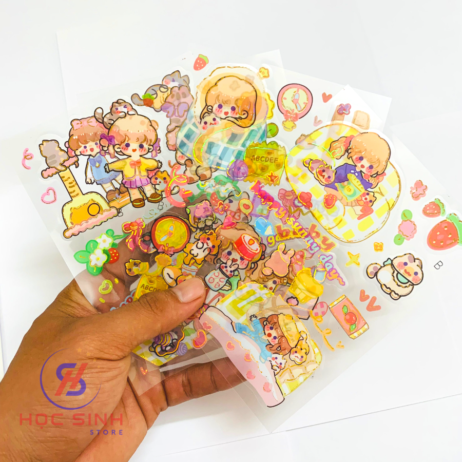 Combo 4 vỉ sticker dễ thương ( Giao mẫu ngẫu nhiên )