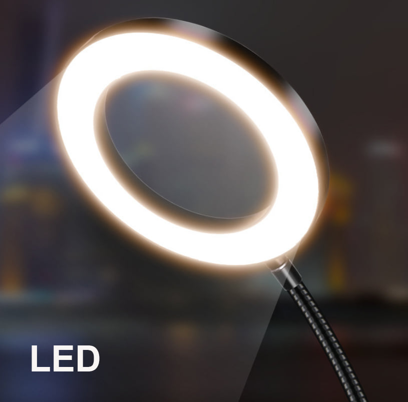 Đèn LED gắn giá đỡ điện thoại, giá đỡ ipad