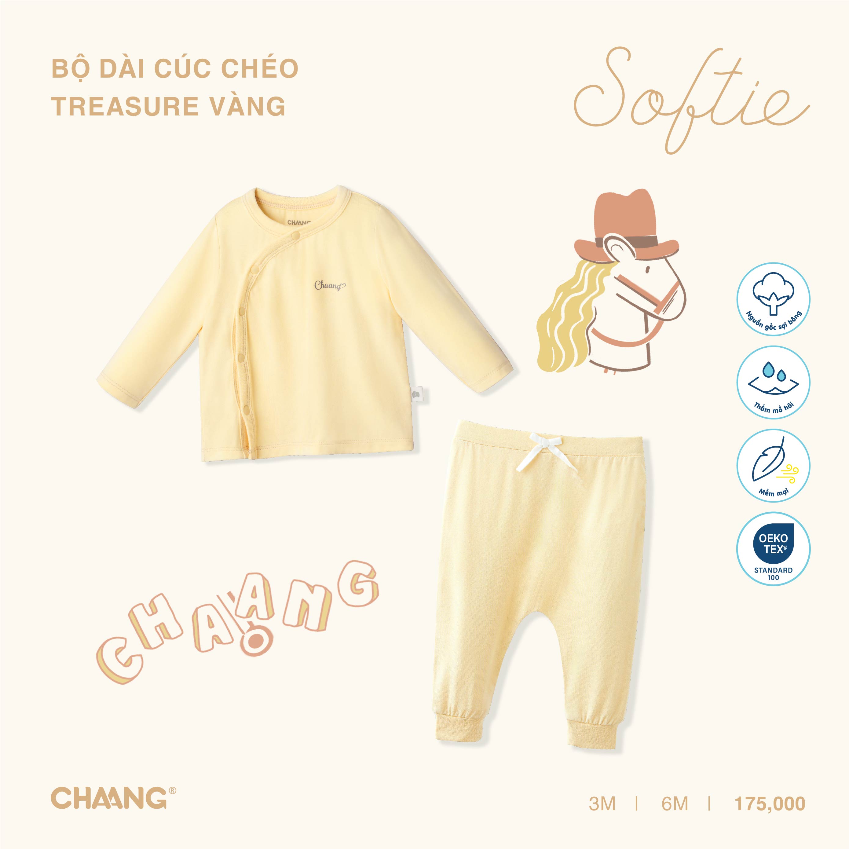 Bộ quần áo dài cúc chéo Treasure Chaang