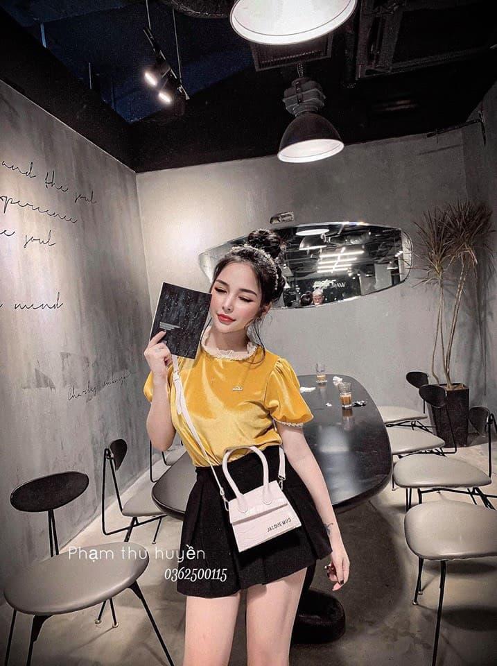 Áo nhung phối ren cổ điển TTKX0373