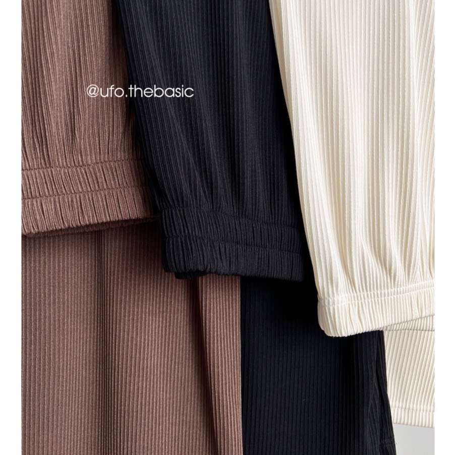 Quần suông ống rộng chất thun tăm mềm lưng chun onesize - by ufo.thebasic