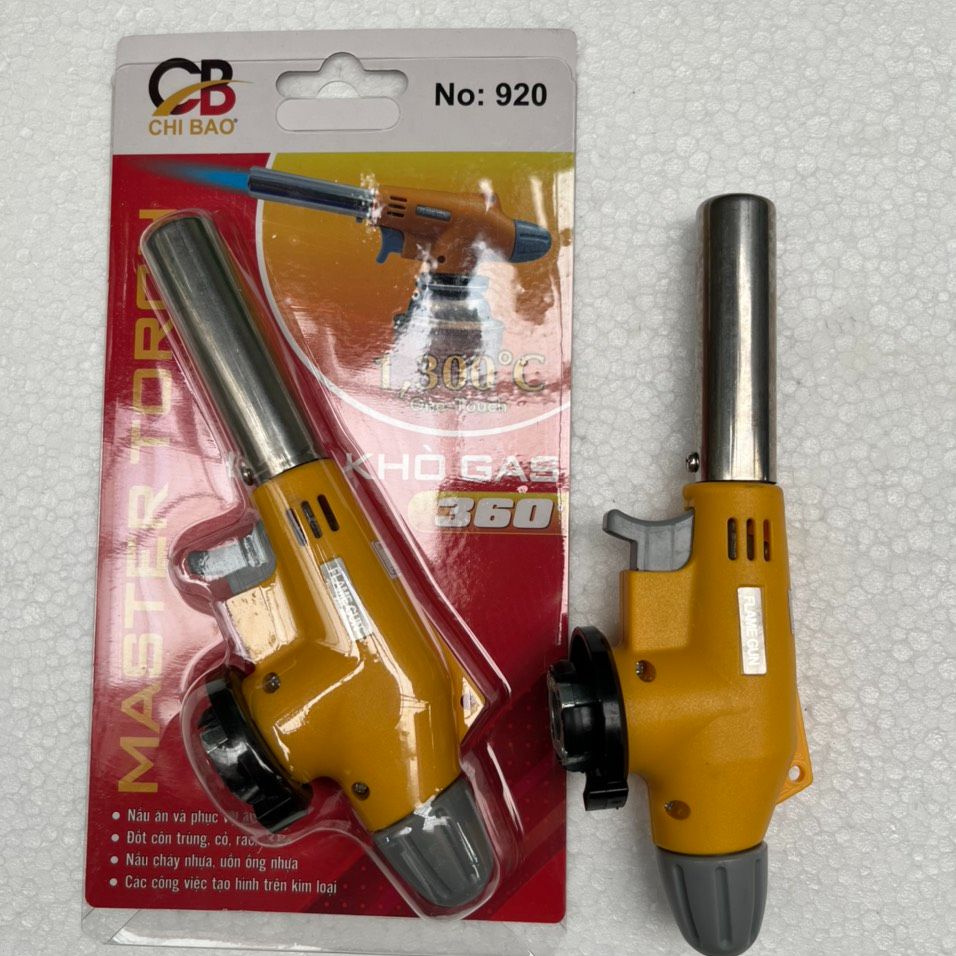 Đầu khò gas mini Đánh Lửa Tự Động - Đầu khò bình gas mini Đánh Lửa Tự Động 920 Vàng-