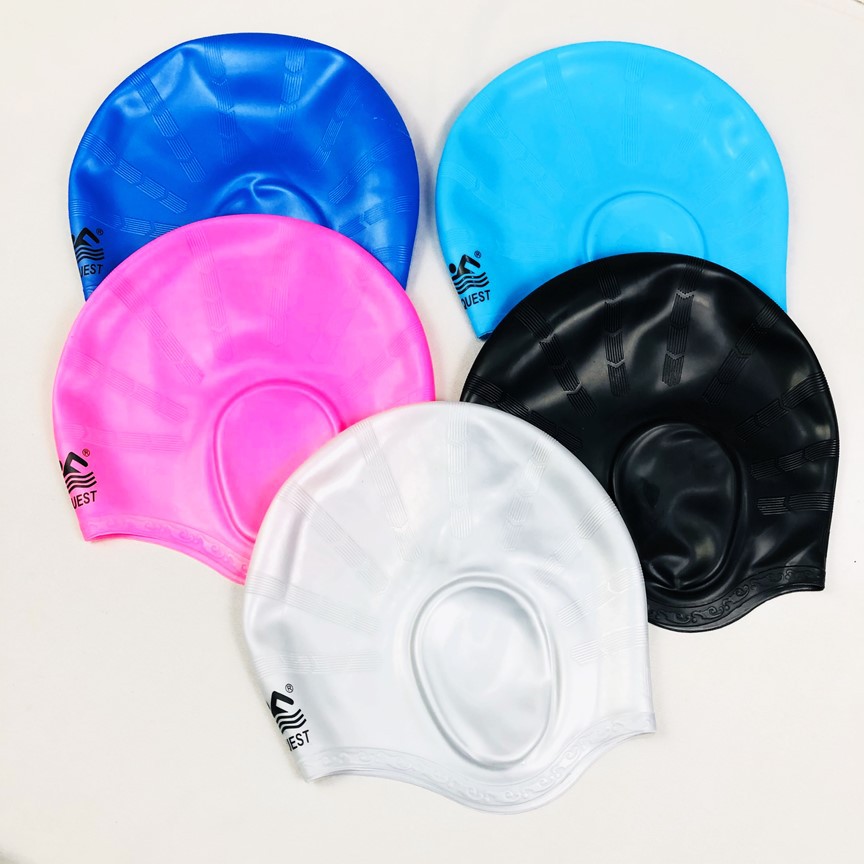 Nón bơi người lớn /Mũ Bơi trùm tai, mũ bơi silicone ngăn nước cho nam, nữ