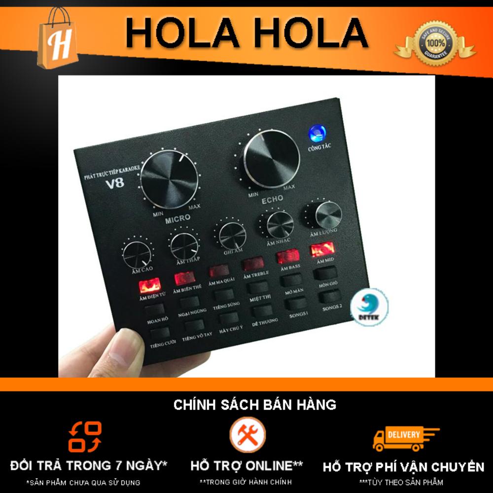 [HCM](Phiên Bản Bluetooth) Soundcard V8 Autotune chuyên livestream tích hợp bluetooth (bản tiếng Việt)