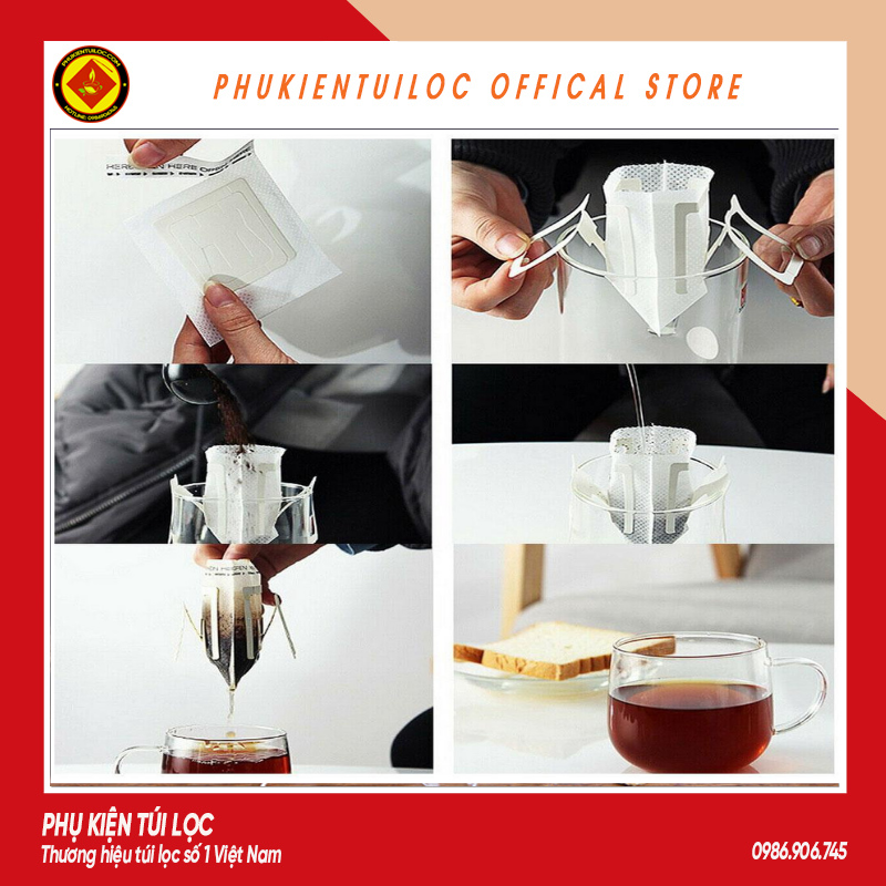 Phin giấy túi lọc pha cà phê đi du lịch - 50 chiếc- Phukientuiloc- PG01