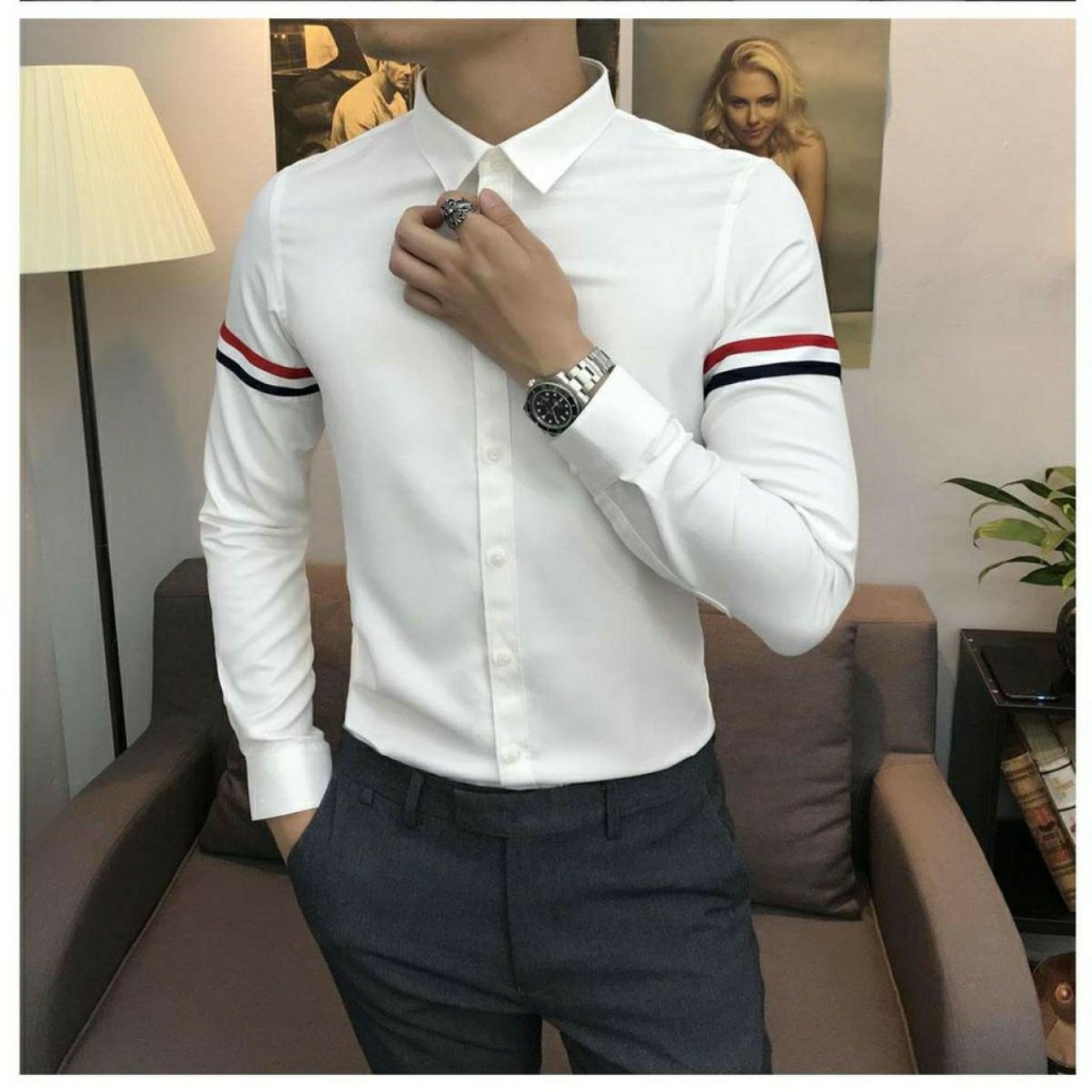 (HOT) ÁO SƠ MI NAM QUỐC DÂN VIỀN TAY SIÊU HÓT