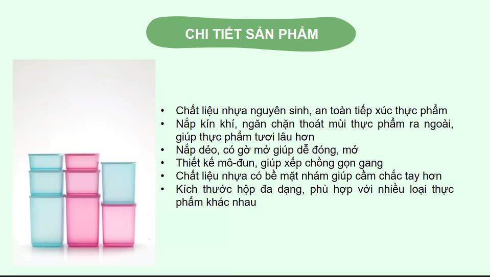 Bộ hộp bảo quản thực phẩm Tupperware Pop Fiesta