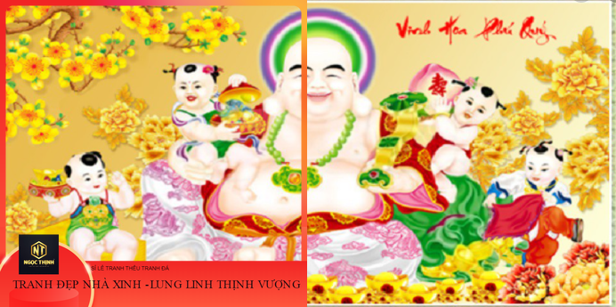 Tranh đính đá phật di lạc . kích thước: 1m x 60cm