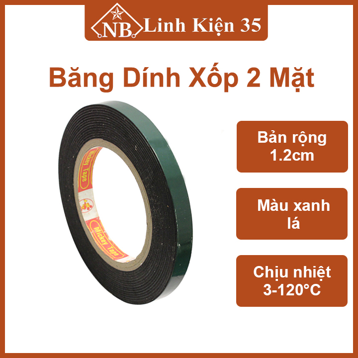 Băng dính xốp 2 mặt chiều rộng 1.2cm/2cm/2.4cm/5cm