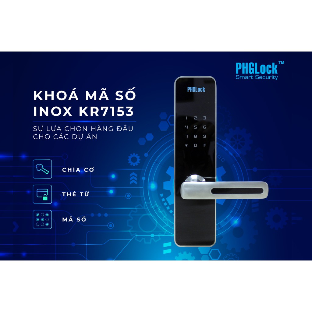 [HCM]KHÓA ĐIỆN TỬ PHGLock KR7153 SILVER