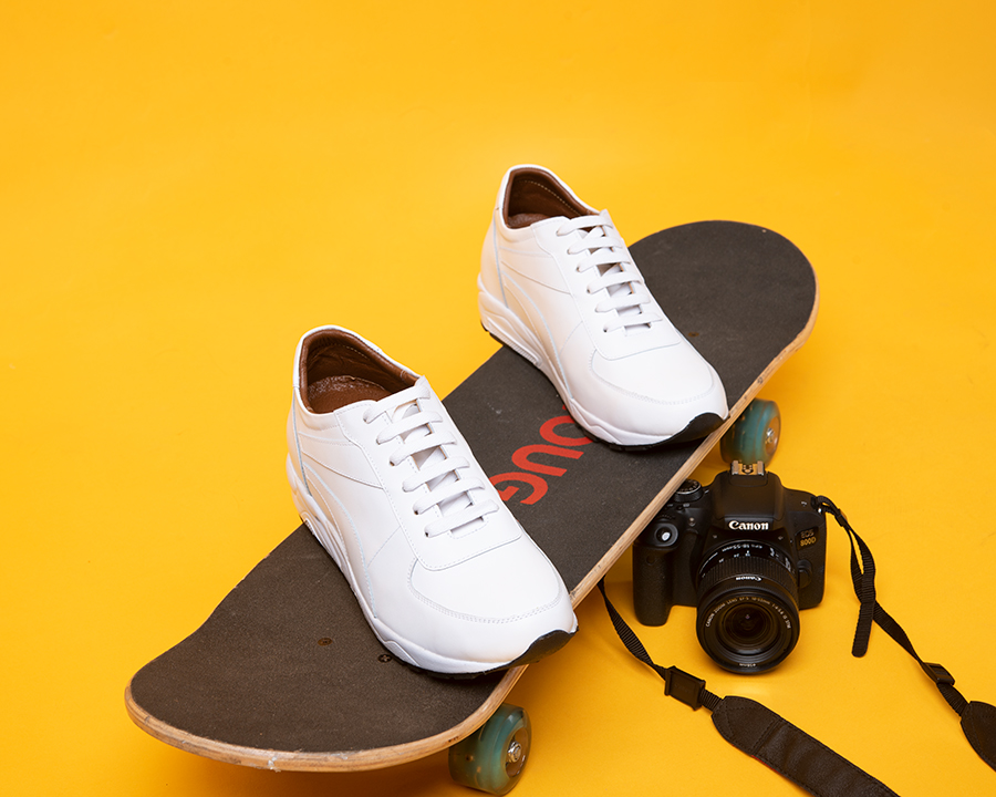 Giày Cao Nam T&TRA T28 Trắng cao 8CM
